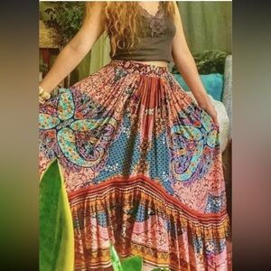 Anthropologie Bhanuni long flowy Skirt